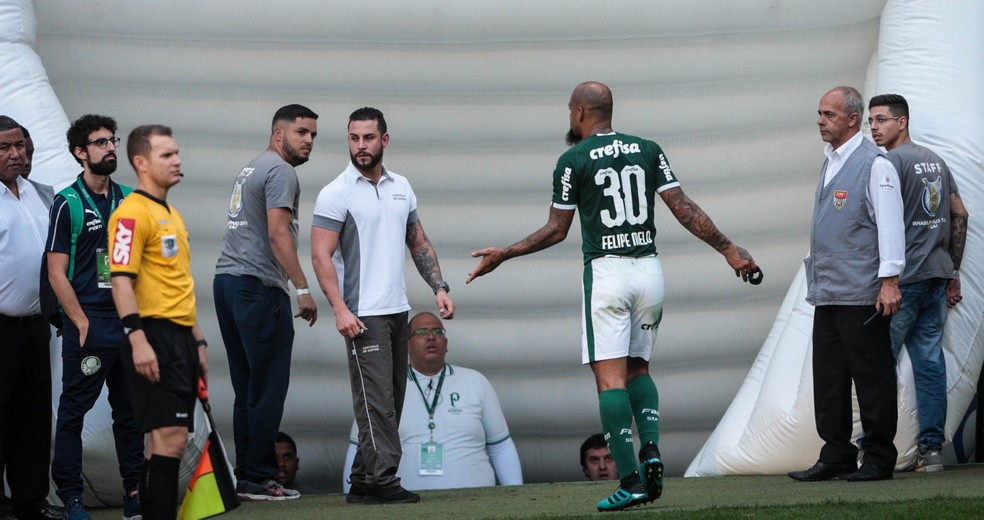 Expulsão Felipe Melo Palmeiras x Bahia — Foto: Felipe Rau/Estadão Conteúdo