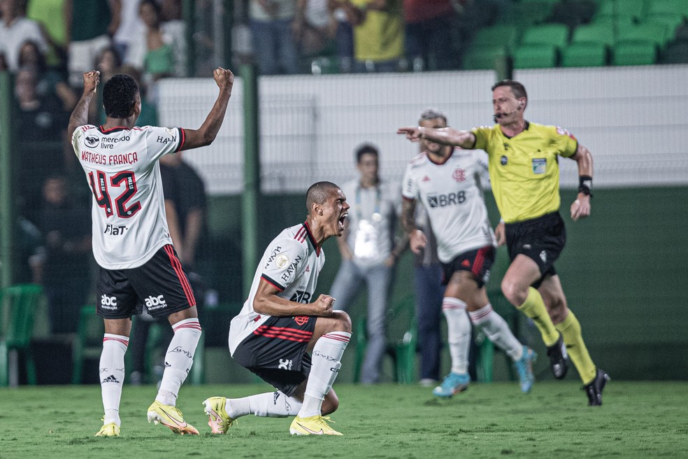 Gol de Matheus França em Goiás x Flamengo — Foto: Heber Gomes/AGIF