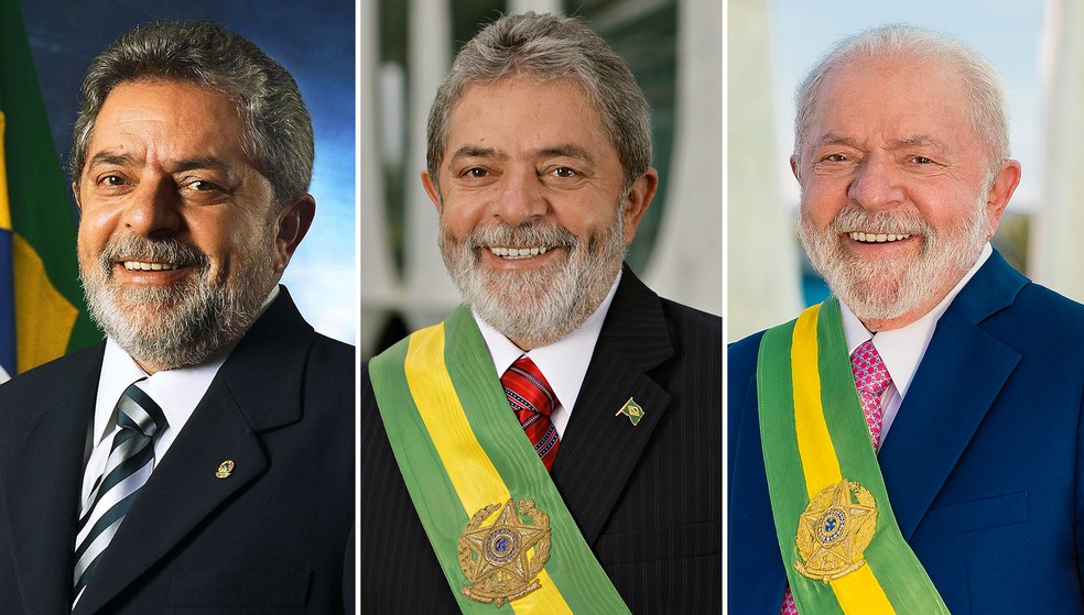 Fotos oficiais do presidente Luiz Inácio Lula da Silva em seus três mandatos — Foto: Ricardo Stuckert/Presidência da República