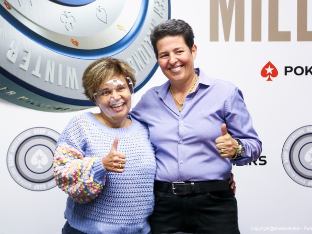 Cláudia Rodrigues e a namorada, a empresária Adriane Bonato (Foto: Rafael Terra/PokerStars BSOP)