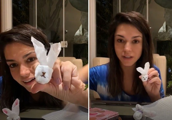 Thaís Fersoza e Melinda preparam detalhes para caça aos ovos de Páscoa (Foto: Reprodução/Instagram)