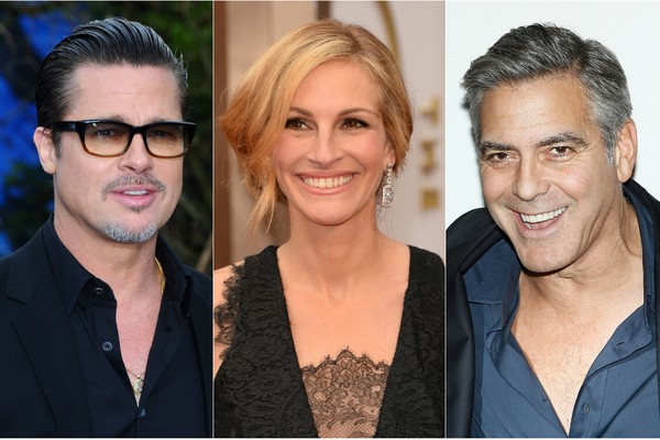 Inicialmente, Brad Pitt, Julia Roberts e George Clooney não iam ser atores e até fizeram outros cursos na faculdade (Foto: Getty Images)