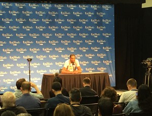 Kevin Durant em entrevista coletiva na véspera do jogo 5 da final da NBA (Foto: Thales Soares) Kevin Durant em entrevista coletiva na véspera do jogo 5 da final da NBA (Foto: Thales Soares)