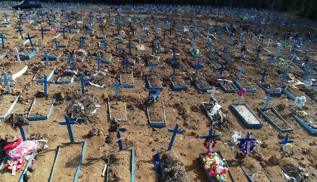 Número de mortes em Manaus provoca colapso também nos cemitérios da cidade — Foto: Reprodução