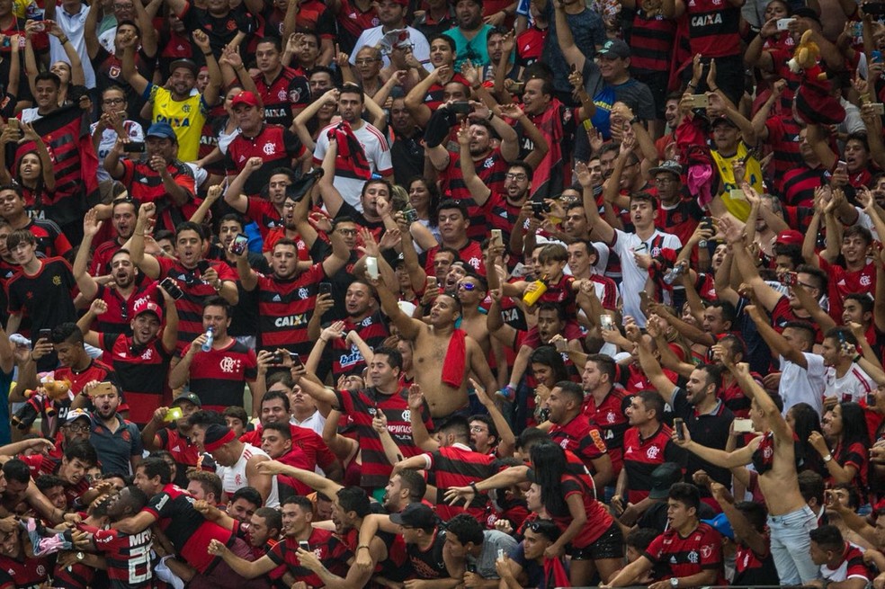 Onde está Diego? Meia se perde no meio da multidão em comemoração de gol (Foto: Pedro Martins)