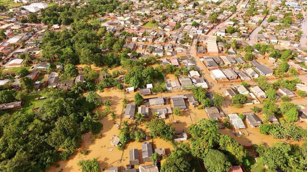 Enxurradas atingiram diretamente 1,5 mil famílias em Rio Branco (Foto: Divulgação/Ascom)