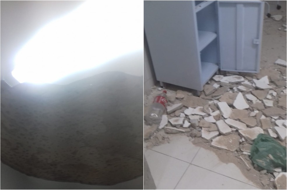 Acidente aconteceu na madrugada desta segunda-feira (9), no Hospital Municipal de Paraipaba. — Foto: Arquivo pessoal