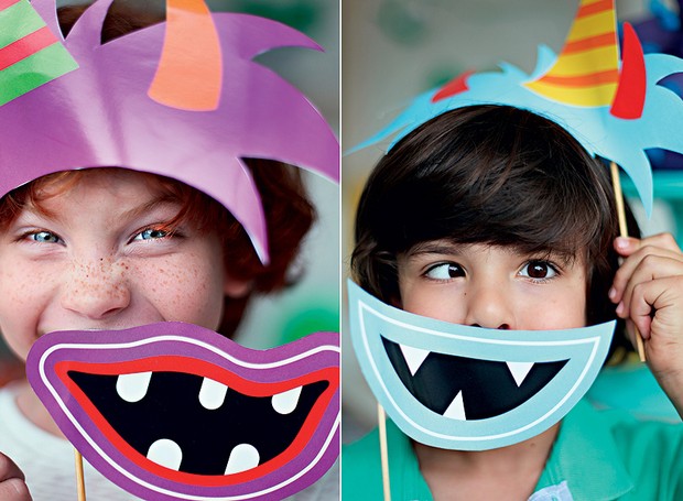 Para deixar o encontro dos pequenos ainda mais animados, máscaras de papel  (Foto: Rogério Voltan/Casa e Comida)