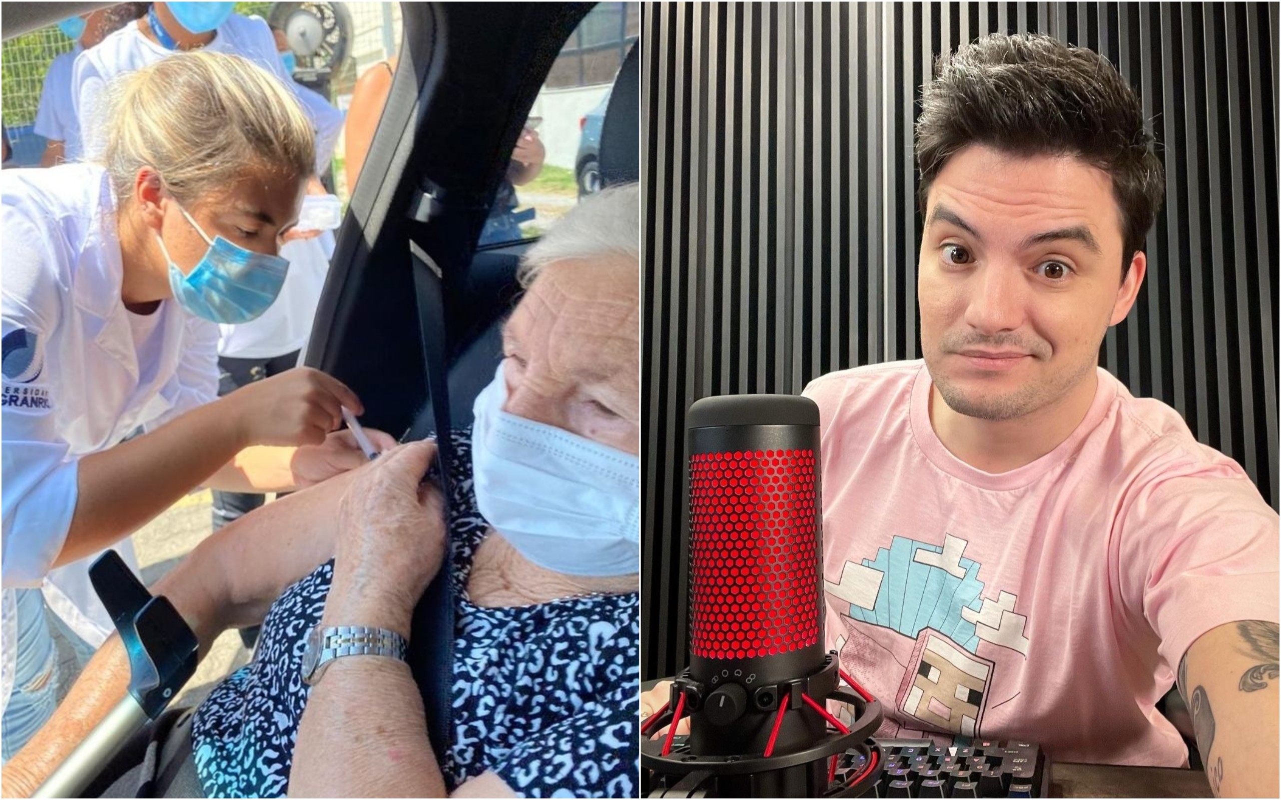 Aos 94 anos, avó de Felipe Neto é vacinada contra a Covid-19 (Foto: Reprodução/Instagram)