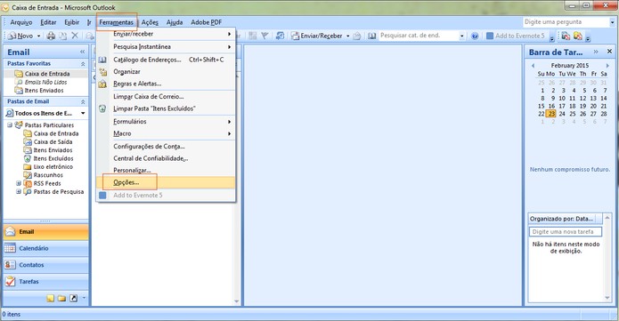 Abra o Outlook e acesse as configura??es do programa (Foto: Reprodu??o/Barbara Mannara)