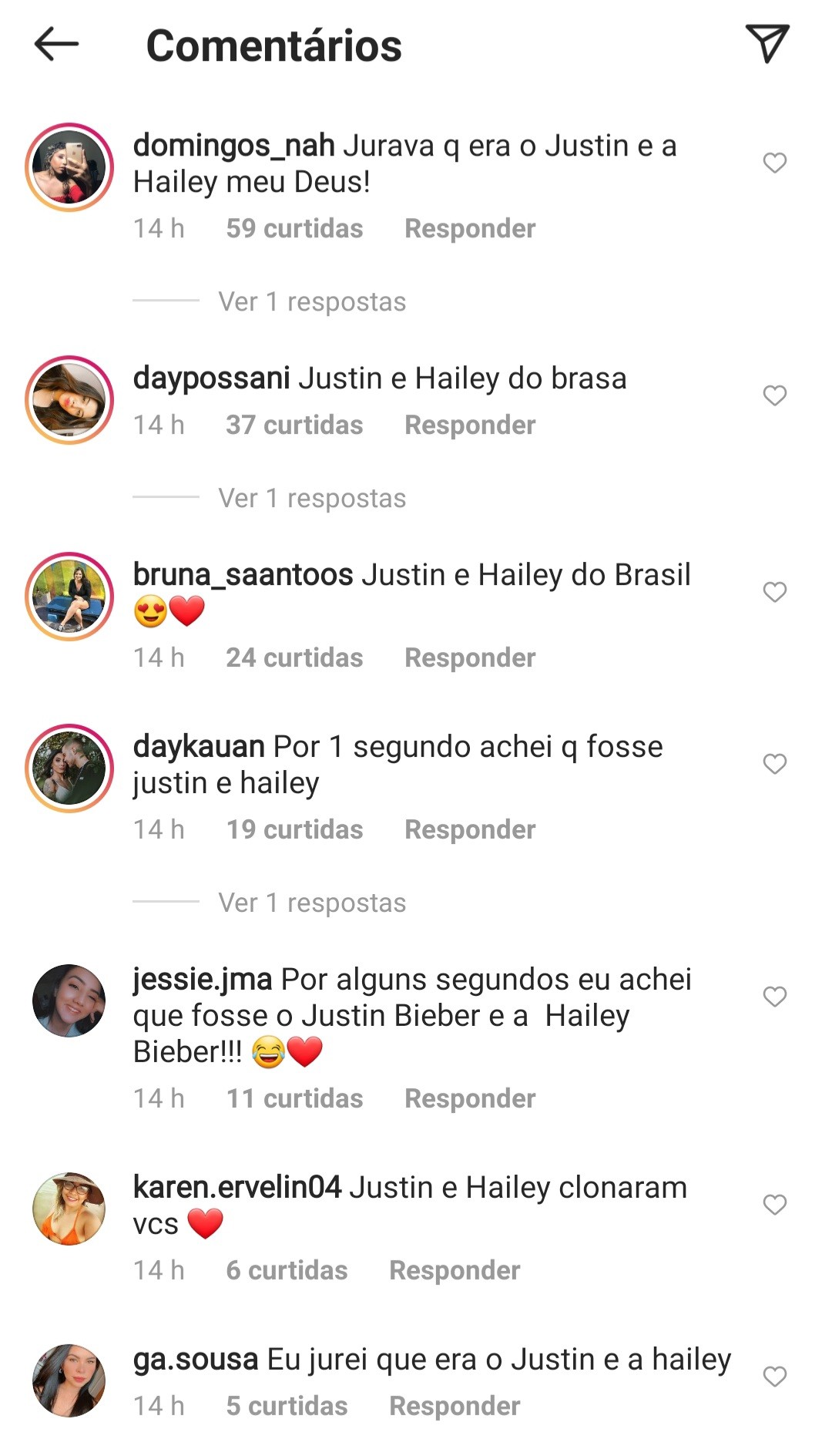 Fãs comparam João Figueiredo e Sasha Meneghel com Justin e Hailey Bieber  (Foto: Reprodução / Instagram )