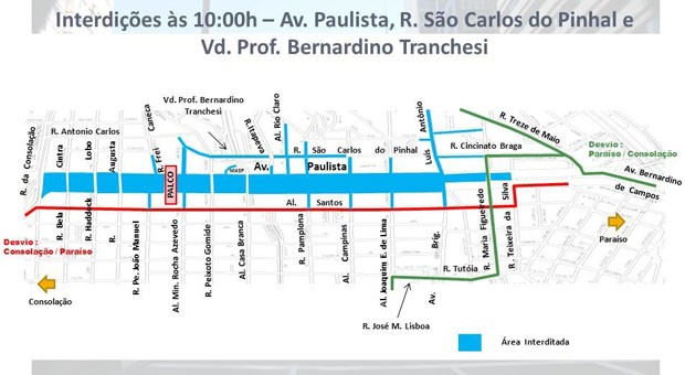 Avenida Paulista tem transposições liberadas às 10h desta quinta-feira (31) (Foto: Divulgação: CET)