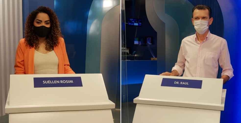 Debate 2° turno em Bauru entre Suéllen Rosim e Dr. Raul — Foto: Sérgio Pais/G1