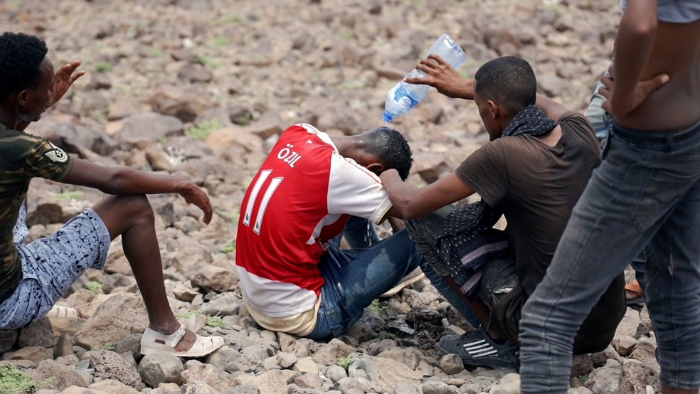 Calor é um dos desafios para os migrantes  — Foto: BBC