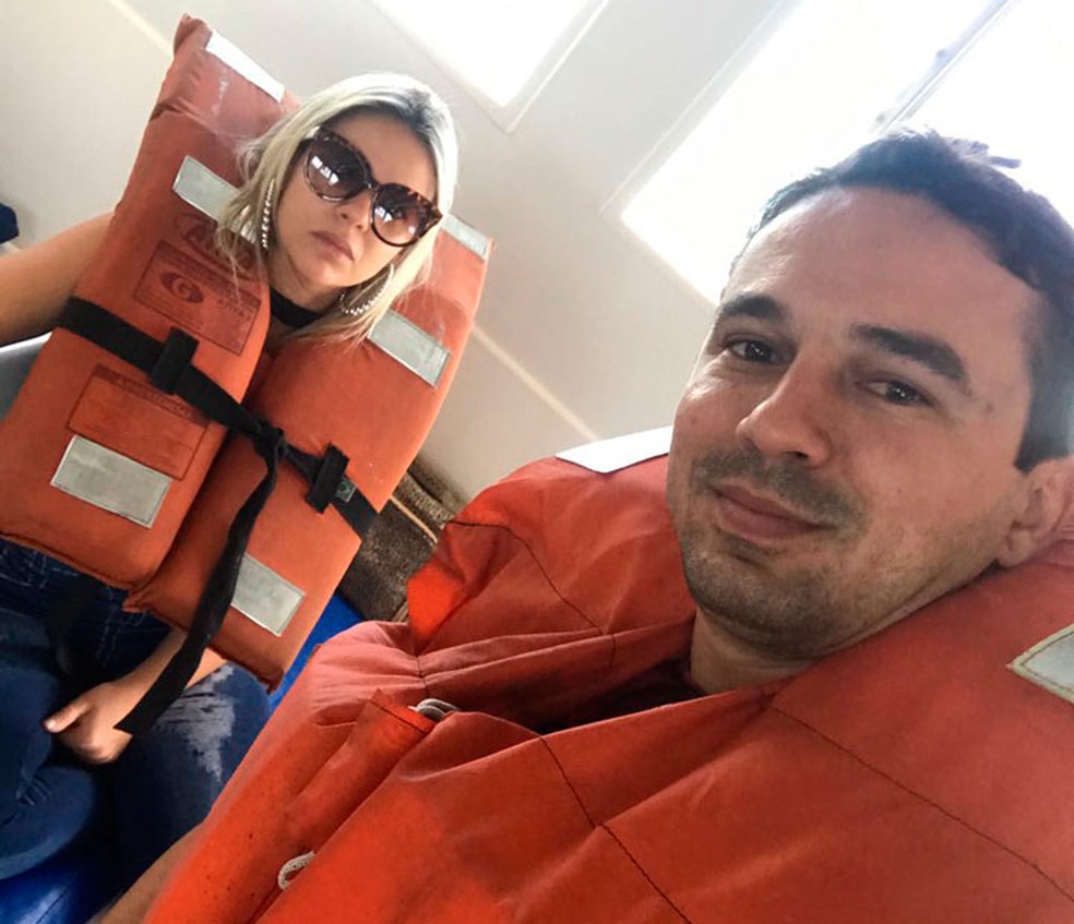 Lidiane e Ronaldo são do Ceará e estavam no catamarã que saiu de Morro de São Paulo e foi atingido por uma baleia (Foto: Ronaldo Ramos/Arquivo pessoal)