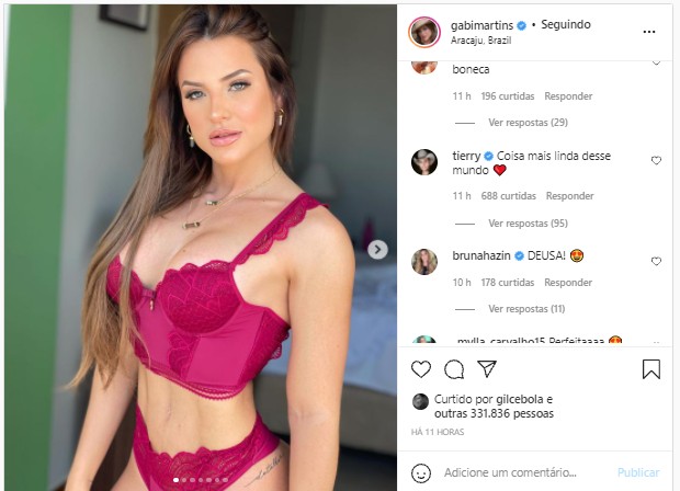 Gabi Martins ganha elogio de Tierry (Foto: Reprodução/Instagram)