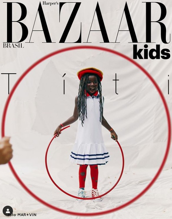 Titi estrela capa de revista (Foto: MAR+VIN/Divulgação Harper’s Bazaar Kids)