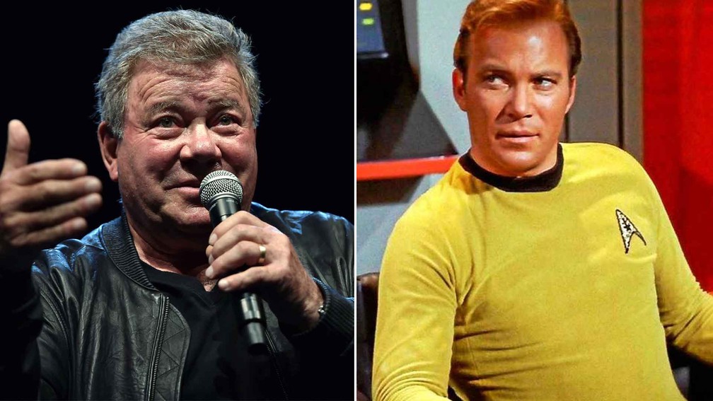 William Shatner, astro de 'Star Trek', vai participar de voo espacial da Blue Origin — Foto: Josh Edelson/AFP; Reprodução