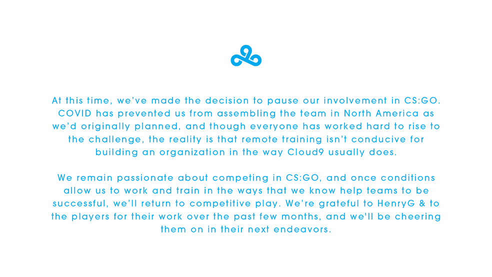 Cs Go Cloud9 Deixa O Cenario Por Tempo Indeterminado Times Techtudo