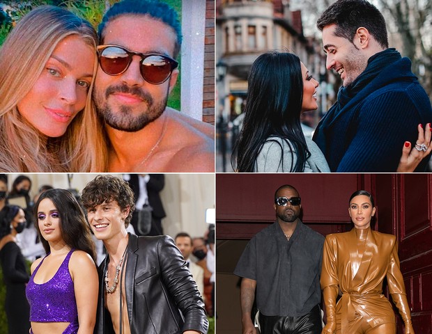 Grazi Massafera e Caio Castro, Simaria e Vicente, Shawn Mendes e Camila Cabello e Kim Kardashian e Kanye West (Foto: Reprodução/ Instagram e Getty Images)