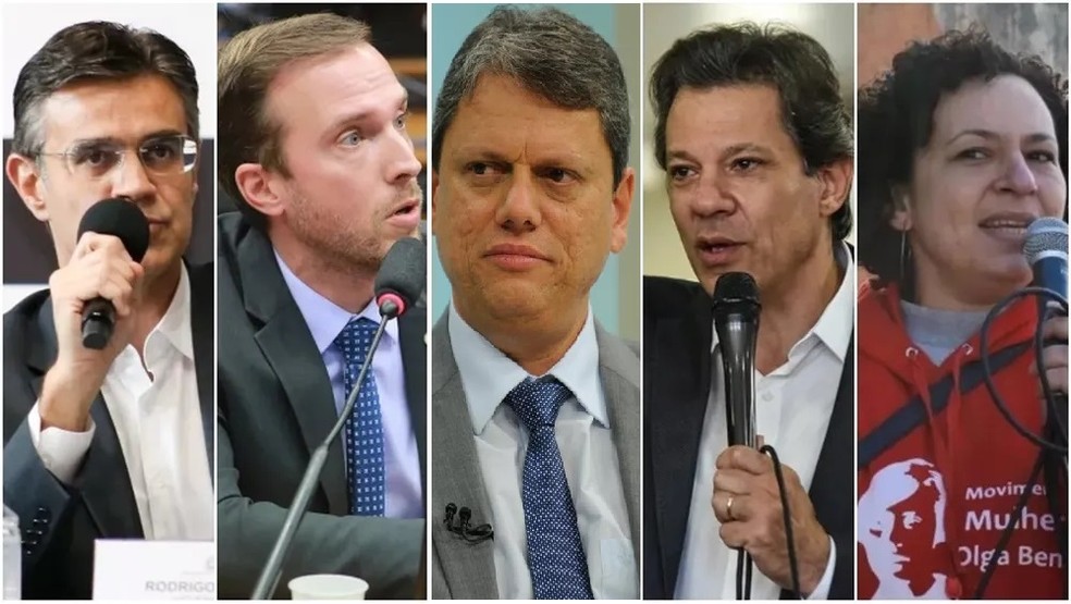 Candidatos ao governo de SP na eleição de 2022. — Foto: Montagem/g1/divulgação