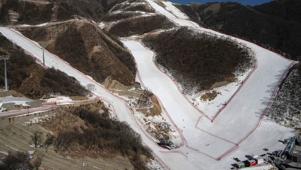 Centro Nacional de Esqui Alpino Pequim 2022  — Foto: Kevin Frayer/Getty Images