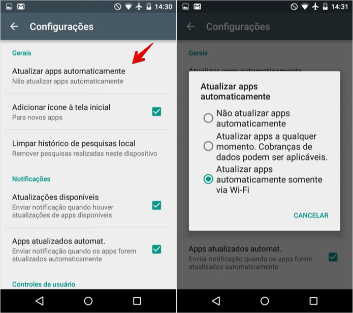 Ativando atualização automática de apps no Android (Foto: Reprodução/Helito Bijora) 