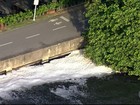 Imagens mostram espuma na Lagoa Rodrigo de Freitas, Zona Sul do Rio