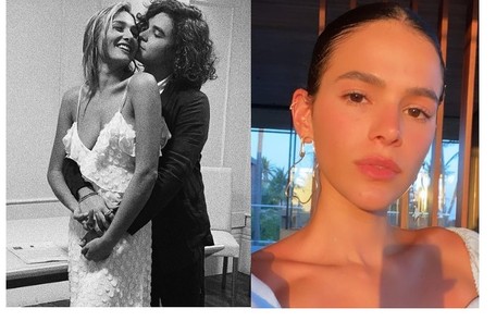 Bruna Marquezine, que é amiga de Sasha Meneghel, desejou felicidades ao casal, que oficializou o casamento nesta sexta (14) Reprodução