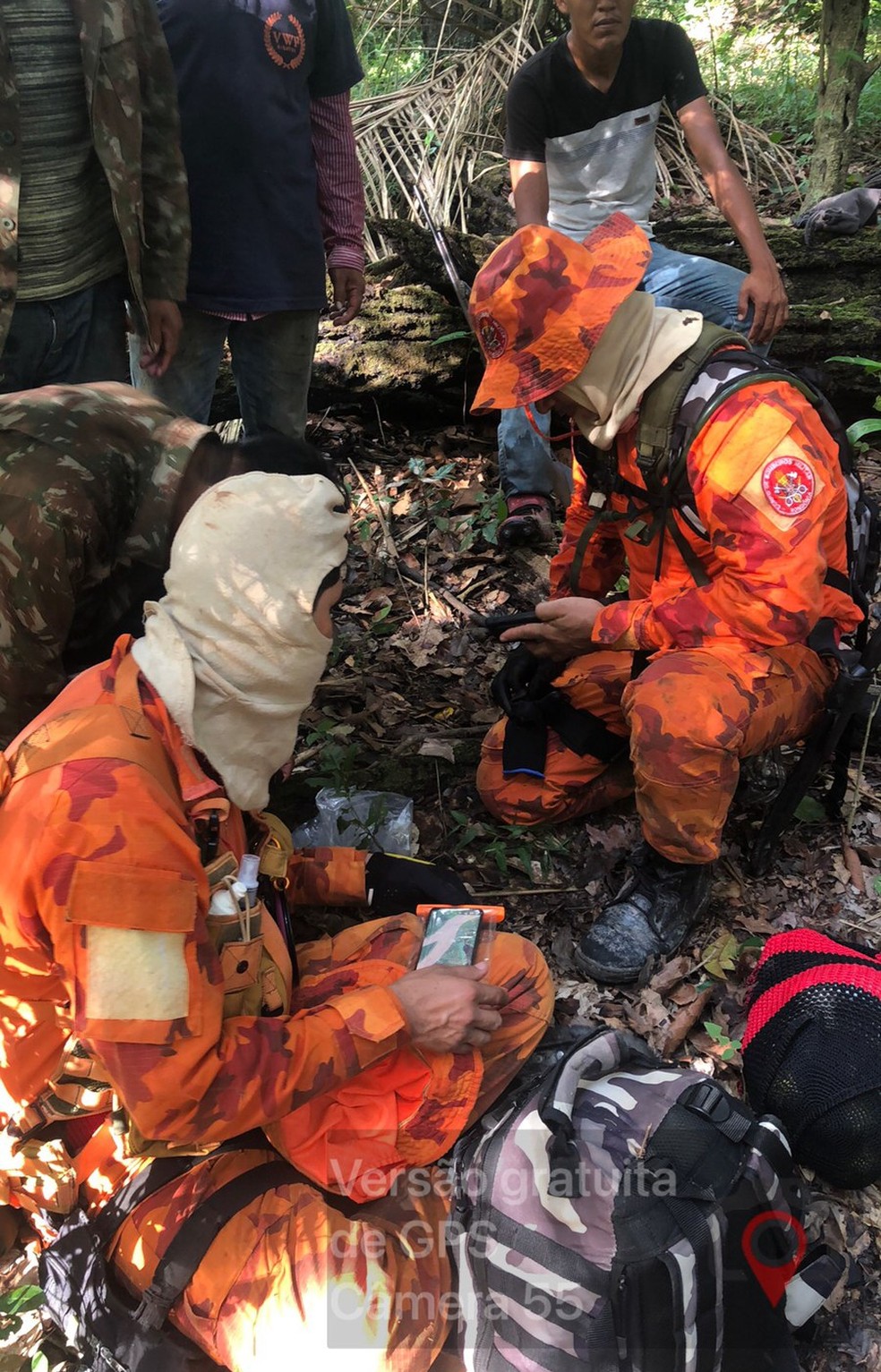 Força tarefa para fazer resgate de indígena perdido em mata de RO — Foto: Divulgação/Corpo de Bombeiros
