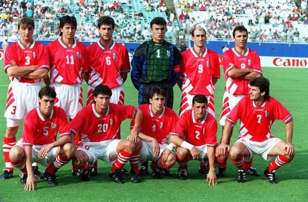 A clássica seleção da Bulgária na Copa de 1994 (Foto: Getty Images)