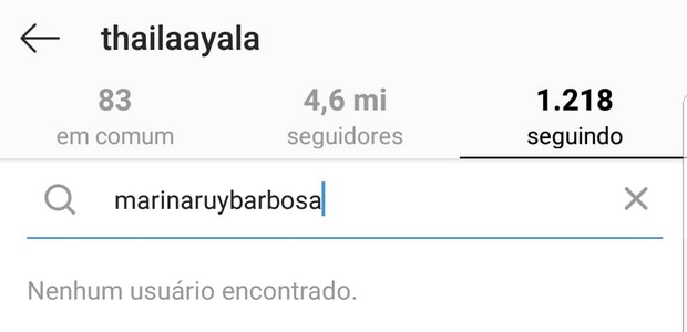 Thaila Ayala deixa de seguir Marina Ruy Barbosa no Instagram (Foto: Reprodução/Instagram)