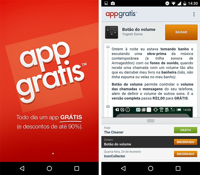 AppGrátis é outra opção que oferece um app pago por dia. (Foto: Reprodução/Alessandro Junior)
