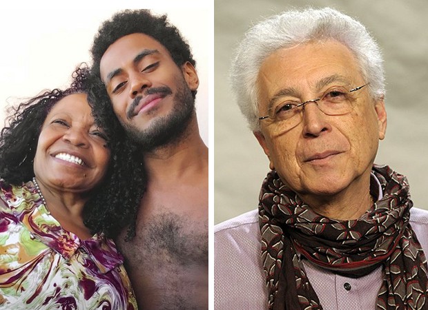 Ícaro Silva e sua mãe, Jô; e Aguinaldo Silva (Foto: Reprodução Instagram e Divulgação TV Globo)