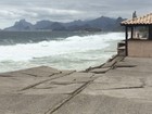 Ressaca destrói parte do calçadão da Praia de Piratininga, no RJ