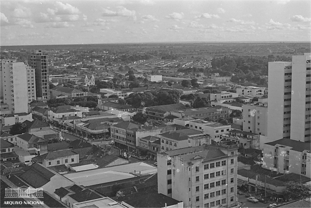 Vista de Campo Grande, em Mato Grosso do Sul, em 1974, ano em que o Brasil enfrentava a pior epidemia de meningite da sua história. — Foto: Arquivo Nacional/Domínio público