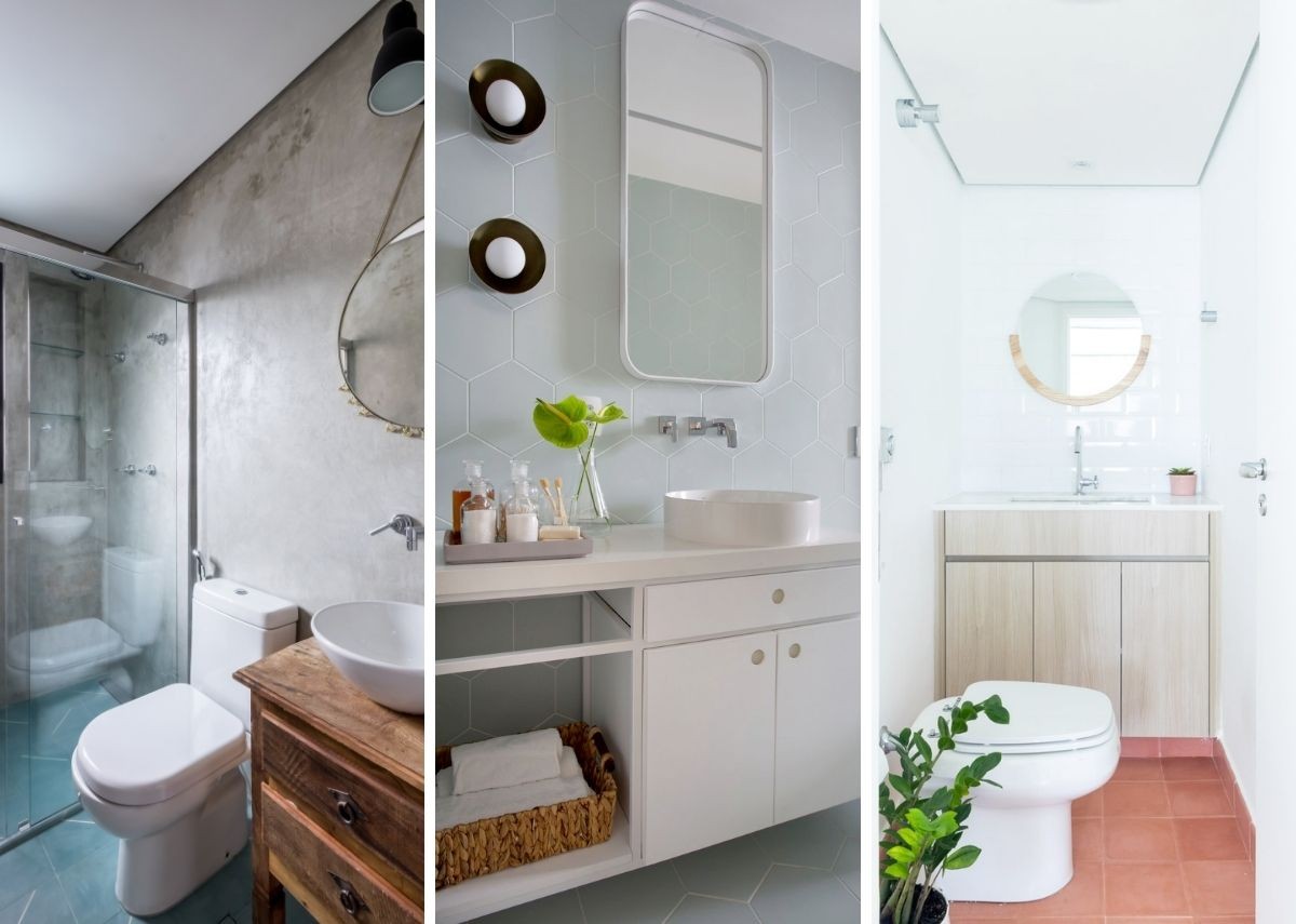 10 projetos com ideias econômicas para lavabos e banheiros baratos (Foto: Casa e Jardim / Reprodução)