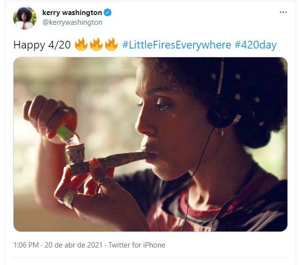 Kerry Washington faz post sobre Dia da Maconha (Foto: Reprodução Twitter )