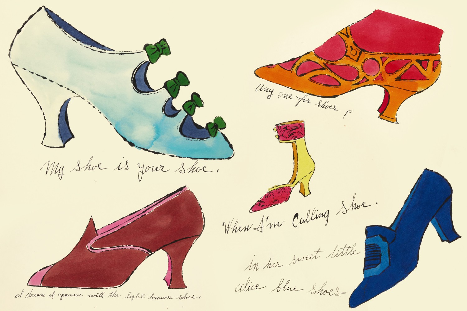 Litogravuras de sapatos assinadas por Andy Warhol  (Foto: Reprodução)