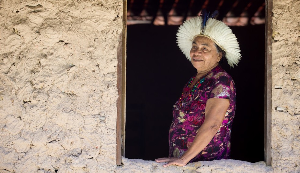 Cacique Pequena rompeu paradigma ao se tornar a primeira mulher a comandar uma tribo — Foto: SVM