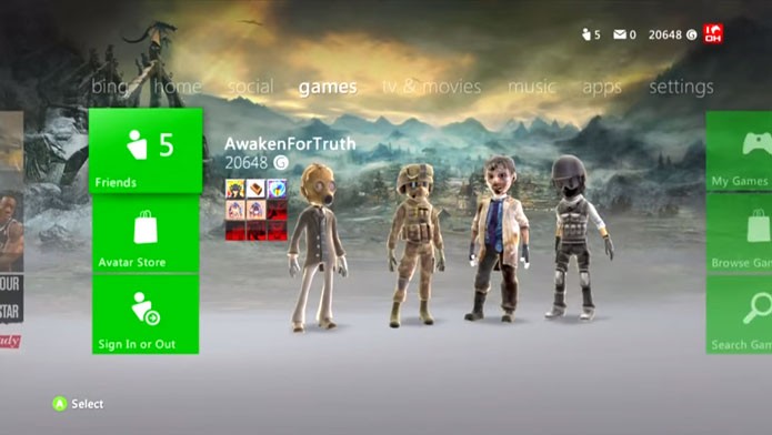 O tema de Skyrim também está entre os melhores do Xbox 360 (Foto: Reprodução/Youtube)