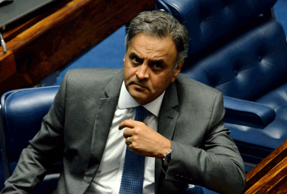 O senador Aécio Neves (PSDB-MG) no plenário do Senado Federal (Foto: Renato Costa/Framephoto/Estadão Conteúdo)