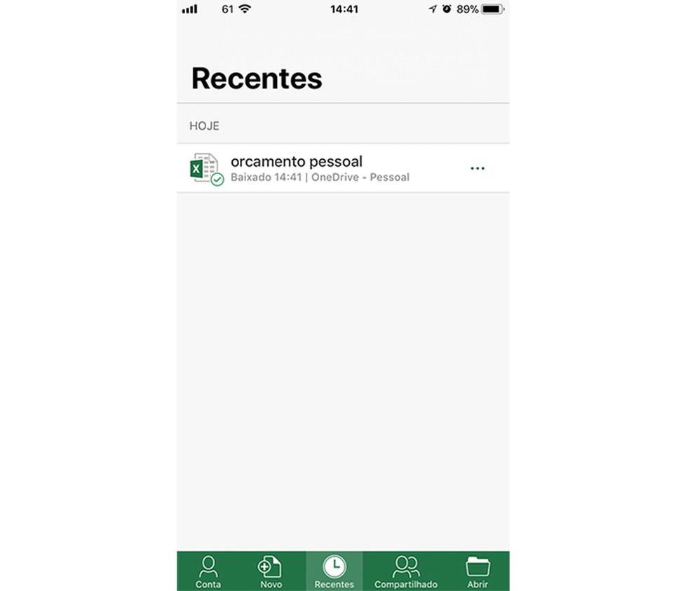 Planilha salva fica disponível dentro do aplicativo Microsoft Excel  (Foto: Reprodução/Marvin Costa)