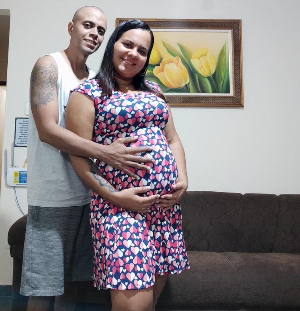 Pais esperam pelo nascimento do pequeno Davi — Foto: Arquivo Pessoal/Felipe Moreira dos Santos