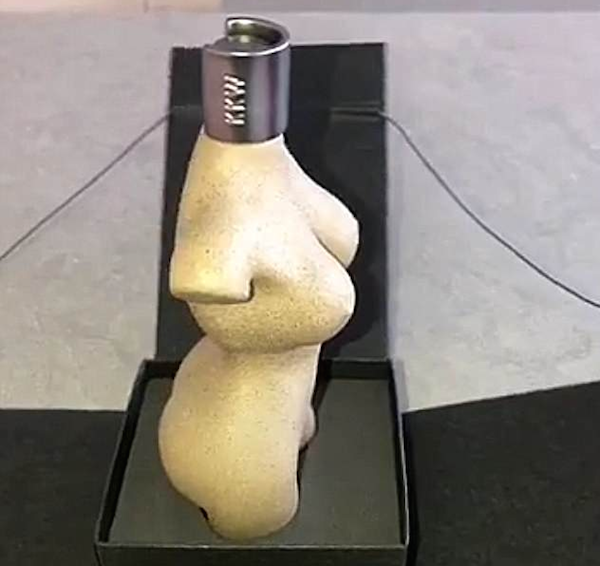 O frasco de perfume inspirado no corpo de Kim Kardashian (Foto: Snapchat)