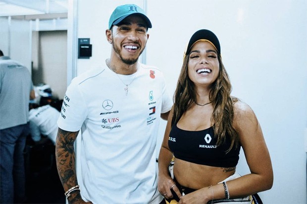 Lewis Hamilton e Anitta (Foto: Reprodução/Instagram)