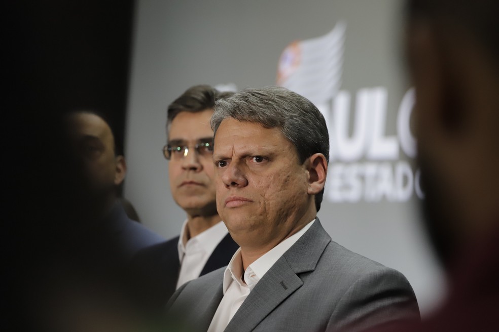 Tarcísio de Freitas (Republicanos) durante reunião de transição no Palácio dos Bandeirantes, em 17 de novembro de 2022. — Foto: Divulgação/GESP