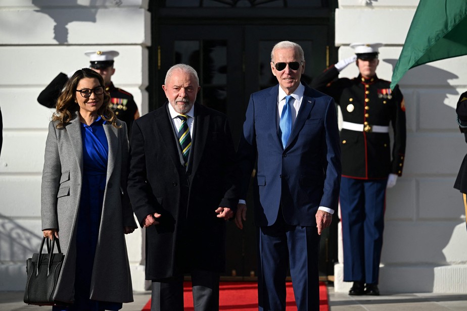 Biden recebeu Lula e a primeira-dama Janja na Casa Branca na sexta-feira