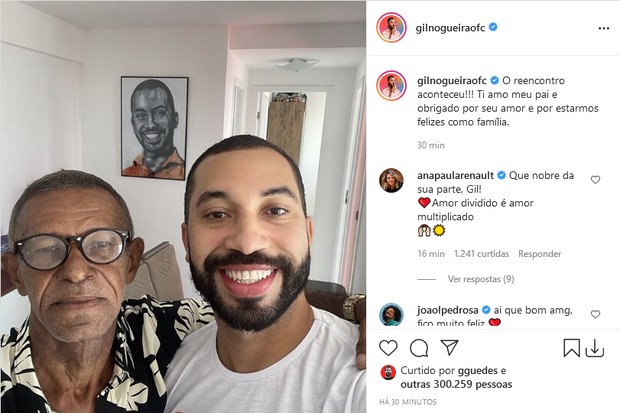 Gil do Vigor reencontra o pai (Foto: Reprodução/Instagram)