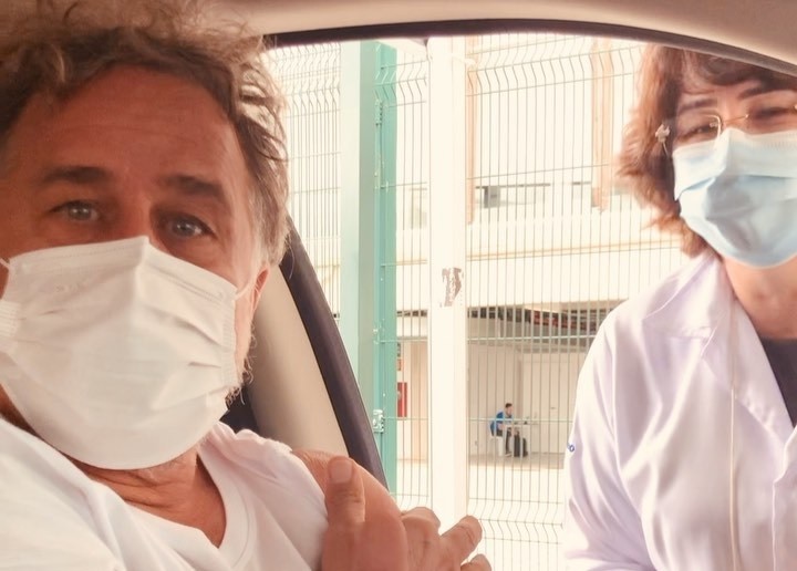 Marcos Frota é vacinado contra a Covid-19 (Foto: Reprodução/Instagram)